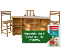 Zahradní pojizdný bar TEXIM včetně 3 křesel