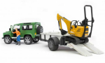 Land Rover Defender s minibagrem JCB a dělníkem BRUDER 02593 Land Rover Defender s minibagrem JCB a dělníkem BRUDER 02593