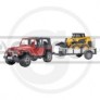 Model Jeep Wrangler + přívěs a CAT kompaktní nakladač-Bruder Model Jeep Wrangler + přívěs a CAT kompaktní nakladač-Bruder