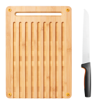 Bambusové prkénko pro krájení chleba a nůž FISKARS 1057551