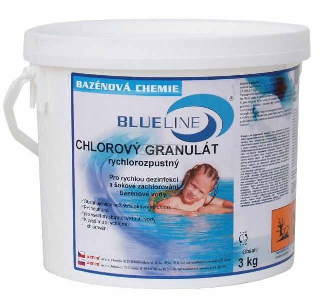 Granult chlorov rychlorozpustn 3 kg Blue Line 501603