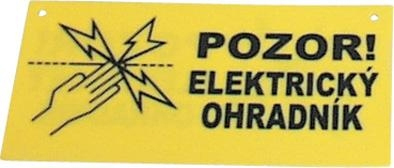 Vstran tabulka "Pozor elektrick ohradnk"